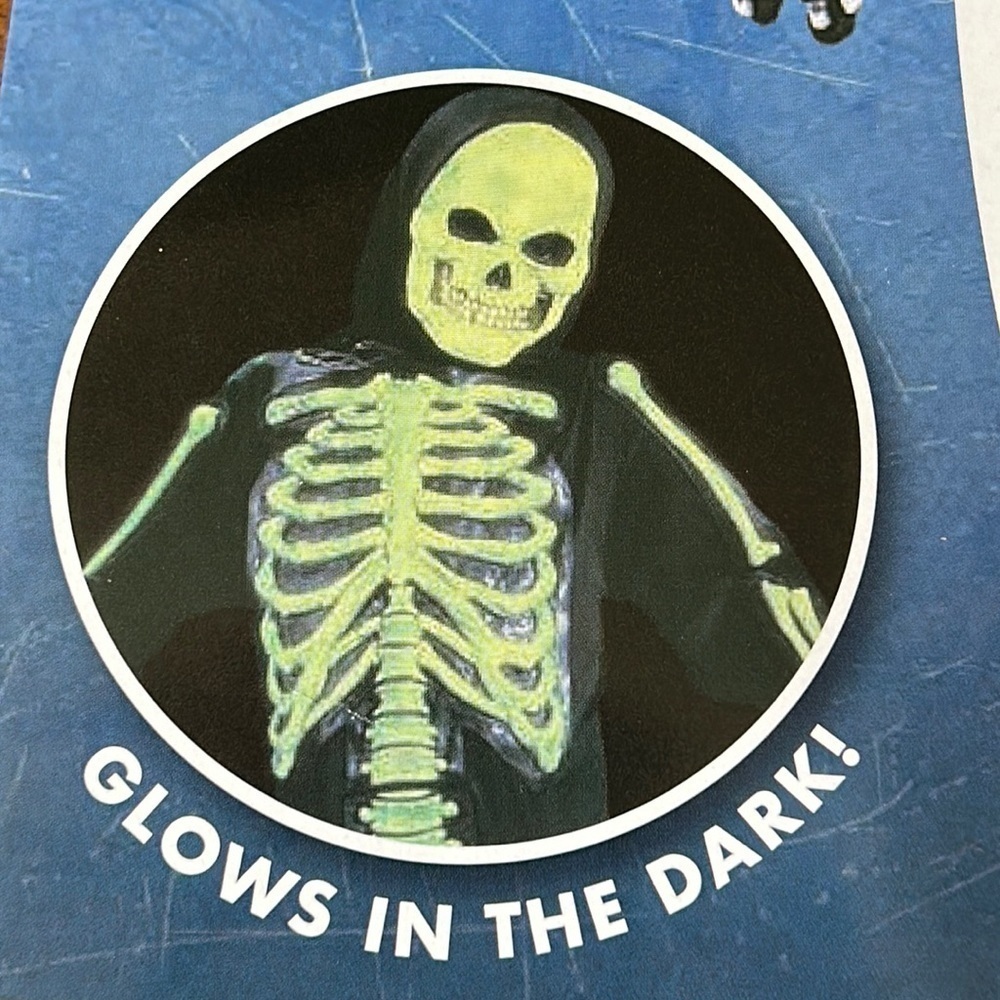 Spirit Halloween Kids Glow In The Dark Skelebones Skeleton Costume Size Large